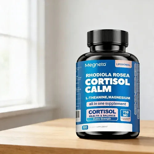 MEGNETA Cortisol — Calma natural con Magnesio, Ashwaganda y L-Theanina (120 cápsulas)