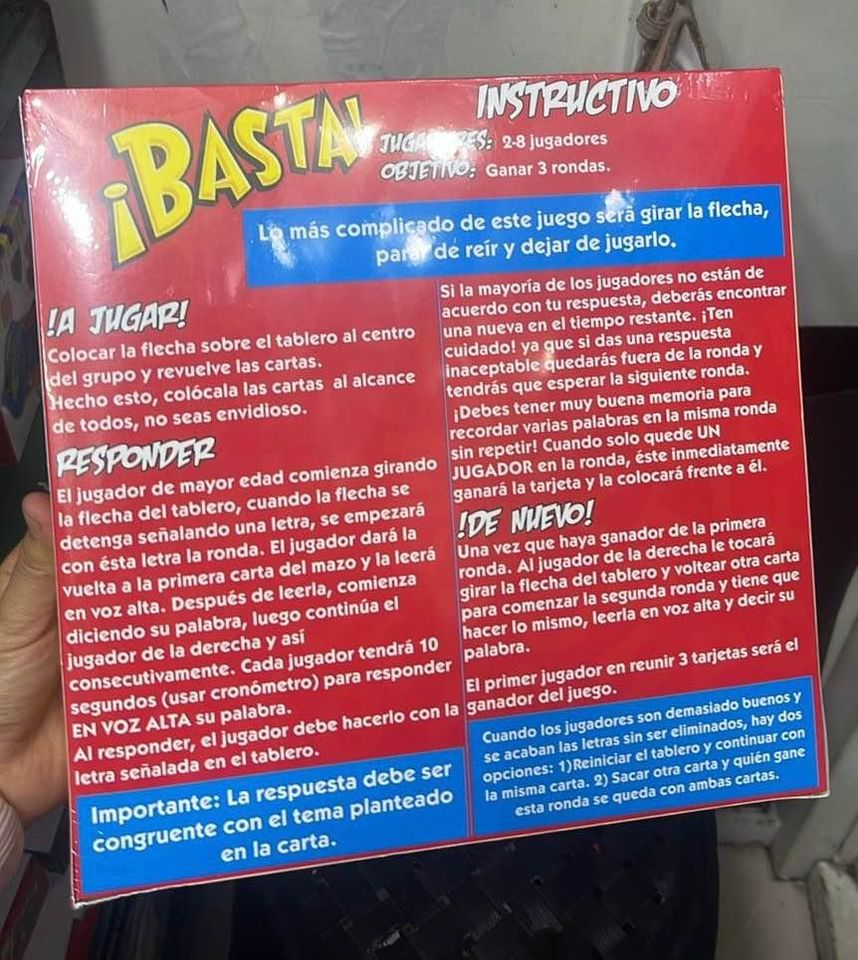 "Basta"  EL Clásico – Diviértete esta Navidad con El Mejor Juego de Palabras+ ENVIO GRATIS 🎁